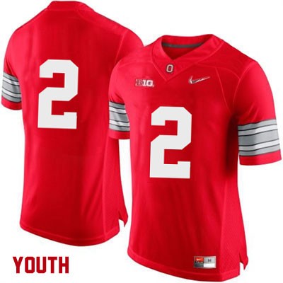 Youth NCAA Ohio State Buckeyes Only Number #2 College Stitched Diamond Quest Authentic Nike Red Football Jersey OW20T35OY